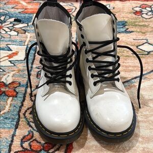 Dr. Martens White Leather Women's Boots